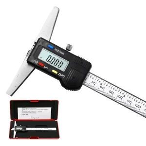 0-150mm 6″ Metric Imperial Digital Depth Vernier Caliper Stainless Steel Electric Digital Depth Gauge