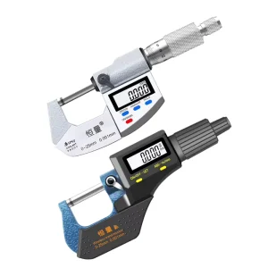0.001mm High Precision Stainless Steel IP65 Waterproof Digital Micrometer 0 25mm Range 3V CR2032 Battery Outer