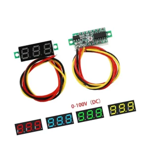 0.28 Inch LED Display Mini Gauge Voltage Meter DC 0-100V Electronic Components Detector Monitor Voltmeter Tool