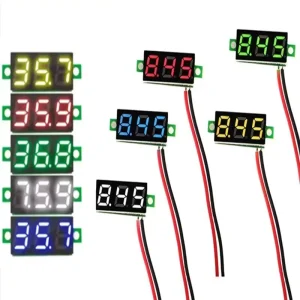 0.28 inch Small Digital Display DC Voltage Meter Head with Two Wires DC2.5 30V Adjustable Reverse protection