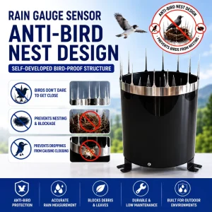 0.2mm 0.5mm RS485 Modbus Tipping Bucket Rain Gauge with Pulse Output and Data Logger