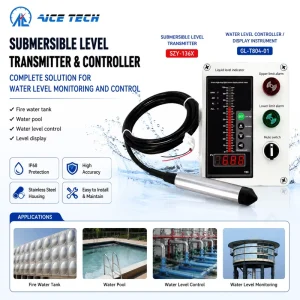 1 Set of 5 Meters Level Sensor Probe and Water Level Displayer Liquid Level Controller Water Tank Level Indicator