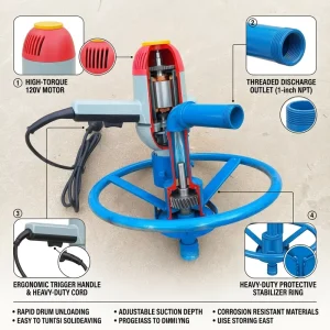 1.5kW 1.8kW 220V Portable Disc Water Well Drilling Rig Max 50m Depth Rotary Drilling Machine With 6cm to 20cm Drill Bit