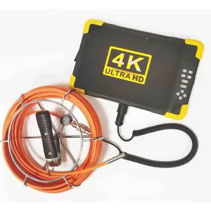 10 Inch 4K 8MM Endoscopic Borehole Inspection Camera with 20M Push Cable
