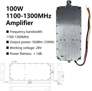 100W 1100-1300MHz RF Power Amplifiers GAN Amplifier 50dBm 1200MHz 1.2GHz 1.3GHz Power Flatness <1dB PA Wireless Module