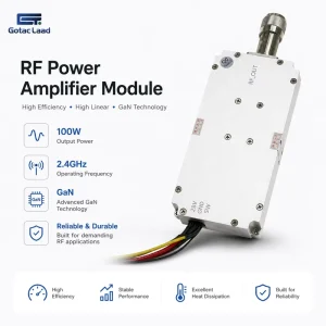 100W GaN 2.4GHz RF Power Amplifier Module 50% Efficiency 28V for Anti FPV UAV Security Protection
