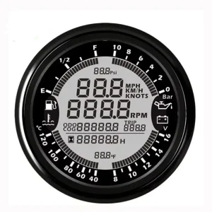 10Bar Automotive Meter 6 in 1 GPS Speedometer Tachometer with Fuel Temp Oil Pressure Gauge for Truck Car 12V