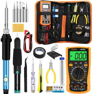110V 220V 60W Electric Soldering Iron Multimeter Kit with Adjustable Temperature Electric Soldering Iron Electronic Repair Tool