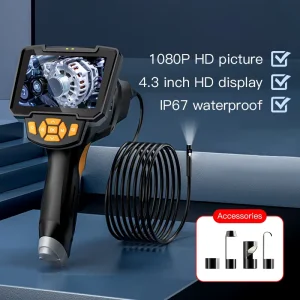 112B Handheld 1080P HD Hidden Camera Borescope Tube Inspection Camera 4.3Inch Screen 8 LED Video Professional Endoscope