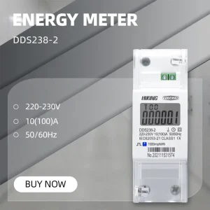 120V 230V AC 100A High current Energy Meter 50Hz 60Hz Class1 35mm DIN Rail 5+1 99999.9 DDS238-2 1-Phase 2-Wire