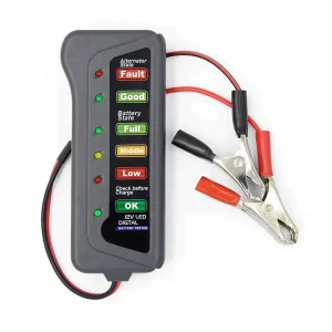 12V Auto Battery Tester with Alternator Test and 6 LED Lights