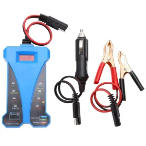 12V Car Battery Tester and Alternator Analyzer with Digital LED Voltmeter for Auto and Motorcycle