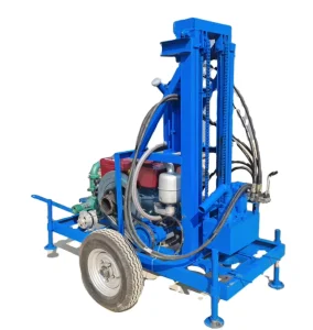 150m Deep Portable Diesel Hydraulic Water Well Rotary Drilling Rig Borehole Water Well Drilling Machine With Electric Start