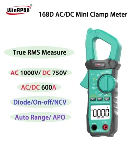 168D NCV Auto Measurement Digital Clamp Meter True RMS AC/DC Capacitance APO High Precision 200A Mini Clamp Meter