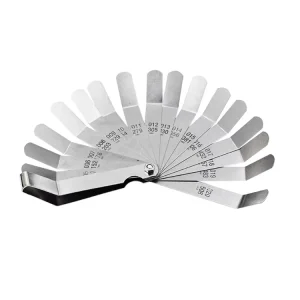 16pcs Bent Type Stainless Steel Thickness Feeler Gauge 0.127 0.508mm Inch Size Multi Purpose Measuring Tools