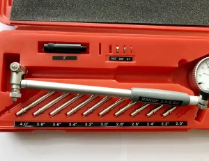 2-6 Inch Stainless Steel Dial Indicator Bore Gauge Set, Plastic Hole Gauge, 0.0005 Inch Graduations