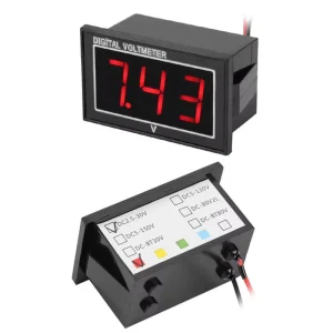 2 Wires Digital Voltmeter 0.56 Inch LED Display Waterproof DC5V 130V High Accuracy DC Voltage Panel Meter