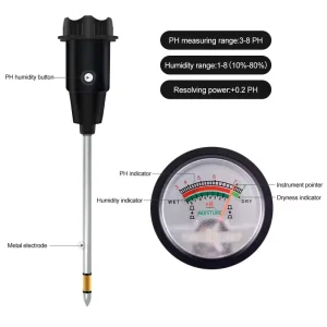 2 in 1 Soil Moisture pH Meter 3 8ph Humidity Analyzer Metal Long Probe Detector Plants Garden Measure Tool Customizable OEM