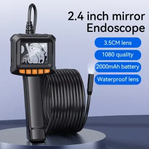 2.4Inch Screen Auto Repair Inspect Camera 3M Hard Wire IP67 2MP Portable Pipe Sewer Borescope Industrial Endoscope 2000mAh