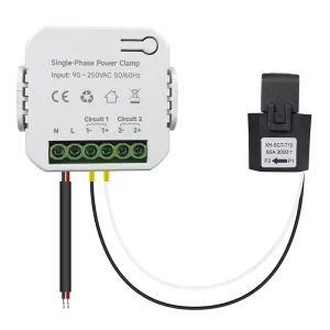 200A Tuya Smart WiFi Energy Meter with 2XCurrent Transformer Clamp 90 250V KWh Power Monitor Electricity Statistics