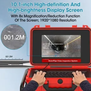 20mm Lens 50m 1080p Sewer Drain Camera IP68 DVR 32GB Pipeline Industrial Endoscope WiFi Keyboard 10.1 Inch Underwater