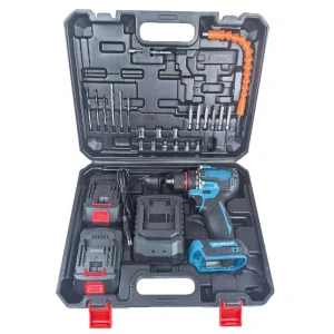 21V Portable Cordless Impact Drill Electric Screwdriver Set Multifunction Brushless Hand Drill Kits Rechargeable Battery