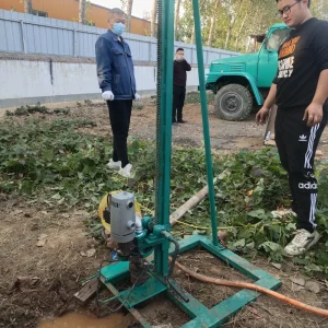 220V Hand operated Tripod Max 60m Depth 50-200mm Diameter 2.2kW Portable Home Use Small Rotary Water Well Drilling Rig
