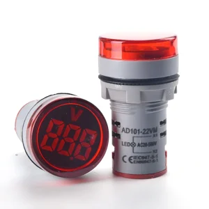22MM Large Digital Voltmeter AC60 500V RED Display Lamp Voltage Meter AD101 22VM Voltage Meter Display Indicator