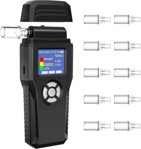 2500-Memory Digital Alcohol Tester and Breathalyzer with Alcohol Monitor for Personal Use