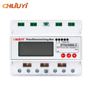 3 Phase Bidirectional DIN Rail Energy Meter LCD kWh Power Meter 3×220 380V Active Reactive RS485 Modbus