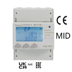 3 Phase MID CE Smart Din Rail Energy Meter 100A Certified RS485 Low Voltage High Accuracy Class 0.5s KWh