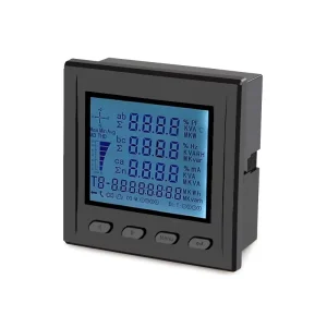 3 Phase Power Meter Ampere Voltage kwh Watt Var Power Factor Frequency LCD Multifunction Meter