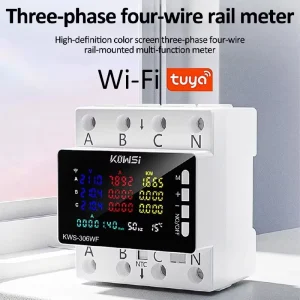 3 Phase WiFi Tuya Energy Meter Din Rail Electricity Monitor AC85 290V Smart Switch Voltage Current Leakage Protection
