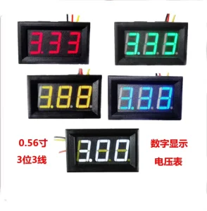 3 Wires Mini Digital Voltmeter DC 0 100V Voltage Meter