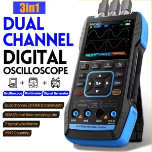 3-in-1 2-Channel Digital Oscilloscope Multimeter DDS Signal Generator 50MSa/s Sampling Rate FNIRS1
