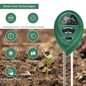 3 in 1 Monist Soil pH Meter Soil Tester for Flower Plant Land Accept OEM ODM