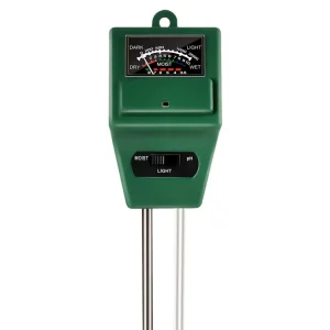 3 in 1 Soil Detector pH Moisture Sensor Soil Meter Tester Light Humidity Test for Garden Farm Indoor Outdoor