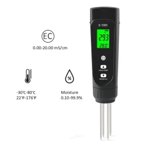 3 in 1 Soil Moisture Meter Agriculture Soil EC Meter Tester for Indoor Plants
