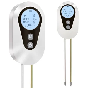 3 in 1 Soil pH Meter Moisture Light and pH Tester for Garden Lawn Farm Indoor & Outdoor Plant Care Green