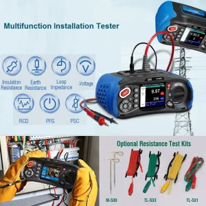 3.5″ TFT Color LCD Display Industrial Earth Resistance Meter with 1000V Testing Voltage and 4000M Measuring Range