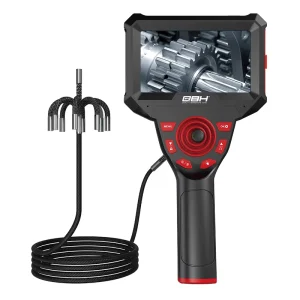 3.9mm 4 Way Articulating Borescope 5″ IPS HD 720P Industrial Endoscope Camera for Engine Valve Inspection IP67