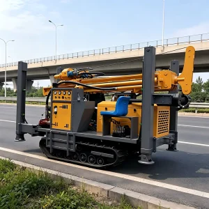 300m Crawler Full Hydraulic Diesel DTH Water Well Drilling Rig 85KW Yuchai Hard Rock Borehole Deep Portable Geological Driller