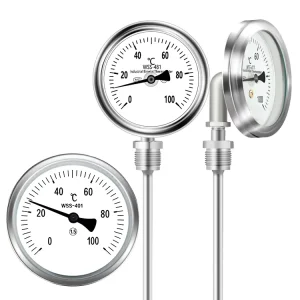 304 Stainless Steel Bimetal Thermometer Sensor 1/4 Inch Temperature Gauge Industrial Probe