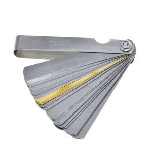 32-Blade Metric Thickness Gauge Set with Brass Feeler Gauges, 0.04mm-0.88mm Measuring Range