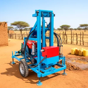 35HP Diesel Hydraulic Portable Borehole Machine 150m Water Well Drilling Rig with Tricone Drill Bit