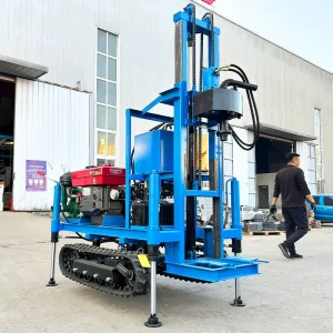 35hp 25hp Rotary Diesel Water Well Drilling Rig 200m Max Depth Crawler Mobility EPA Bearing for Hard Rock 380v/220v
