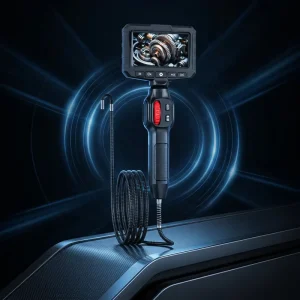 360 Degrees Two Way Steering 2MP HD Industrial Endoscope 3.9mm Single Lens IP67 5X Zoom 4.3″ Display Car Pipe Inspection Sewer