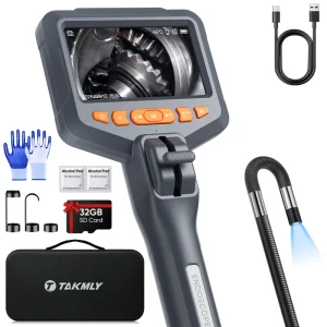 360° Flexible Industrial Endoscope for Auto Repair 1080P HD Screen 1.5-meter/2-meter Flexible Lens Push-Rod Style