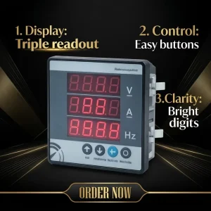 380V Meter Three phase Digital Ammeter with LED Backlight for Home Appliance Panel Meter 220V-380V AC Multi-function