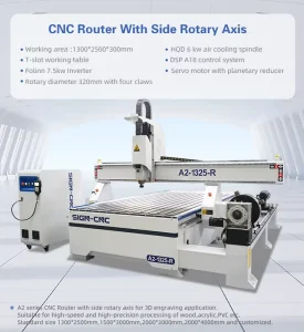 4 Axis CNC Router Machine with Rotary Axis for Table Legs Processing Precision Carving Engraving Wood Furniture Legs Milling